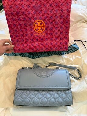 Tory Burch Fleming Convertible Shoulder Bag in Cloud Blue
